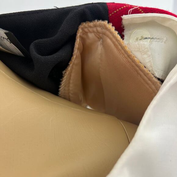 Positive Attitude US 4 American VINTAGE 80s Red Argyle Plaid Dicky Bib Vest Top - Picture 8 of 10